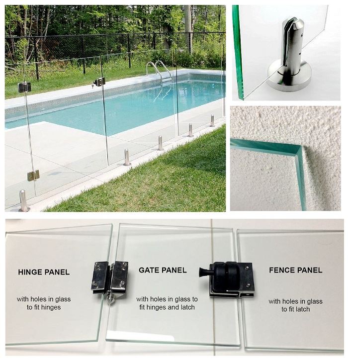 frameless pool fence system