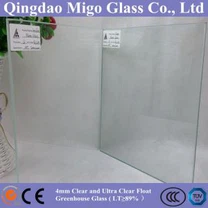 4 mm クリア、超クリア低鉄フロート ガラスの温室
